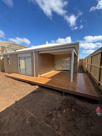 Rear deck on a new build, wide and finished