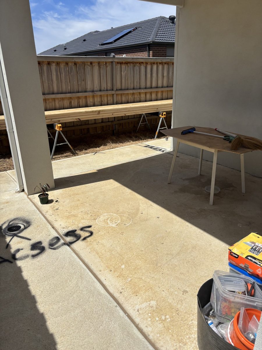 Mid build, the frame going down